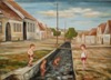 Hrajce sa deti na potoku (Alstrova ulica v roku 1952)