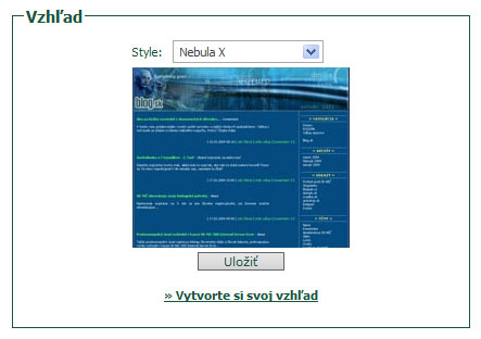 volba vzhladu